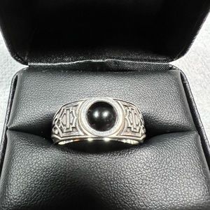 Harley Davidson Mens Ring w/ black Opel